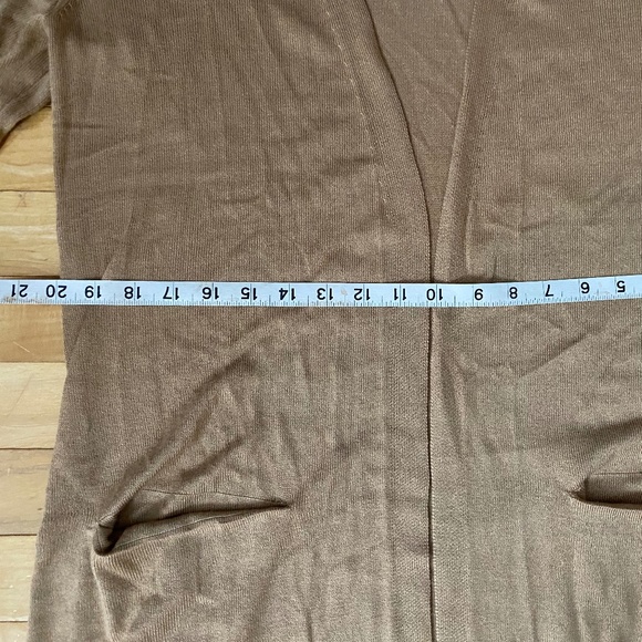 Soft Warm Brown Long Cardigan with Pockets - Picture 8 of 12